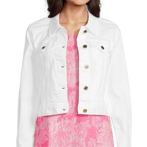 Lilly Pulitzer Seaspray Denim Jacket White XS